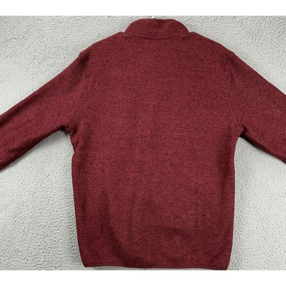 Eddie Bauer Sweater Mens Small Maroon Knit Fleece‎ Snap Pullover Classic Fit NEW - Picture 4 of 13
